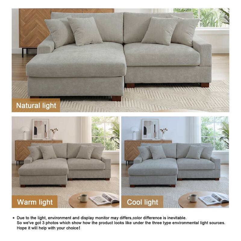 Oversized Modern Chenille Modular Sectional Sofa with Chaise