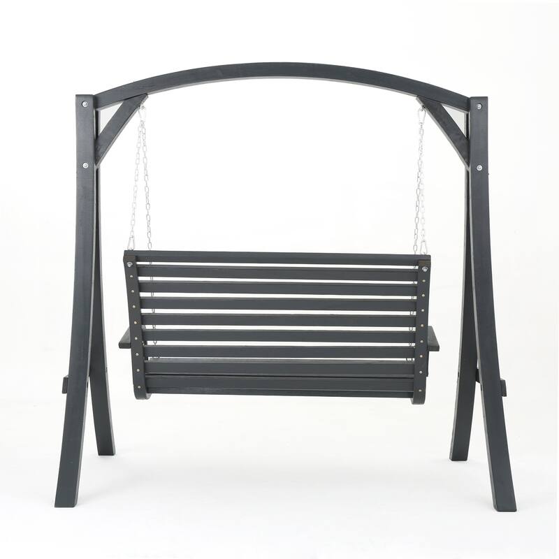 Larch Wood Swinging Loveseat - Grey