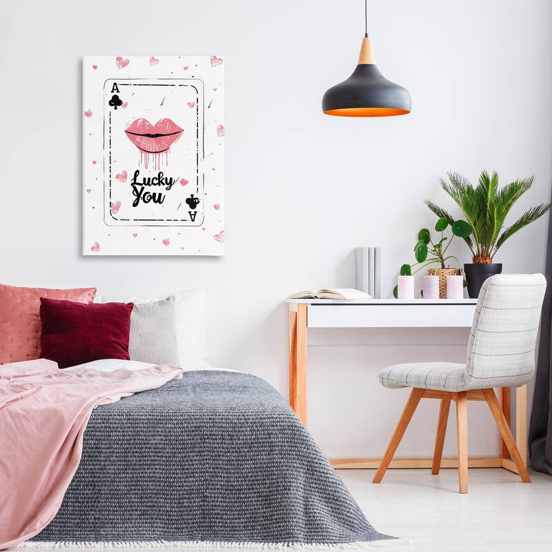 Stupell Lucky You Playing Card Canvas Wall Art Design By LSR Design Studio