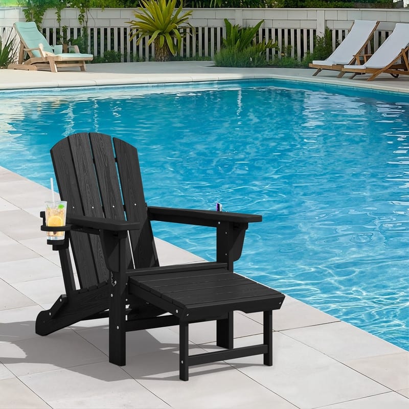 Folding Outdoor Chair with 3-Position Reclining Backrest & Telescoping Footrest