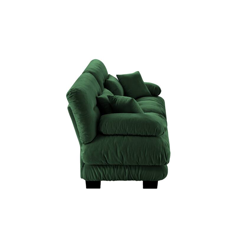 GDFStudio - Elowen Chenille 2-Seater Sofa with Lumbar and Throw pillows