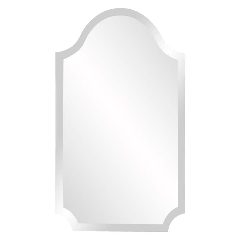 Allan Andrews Tall Arched Scalloped Frameless Wall Mirror - Silver - Silver