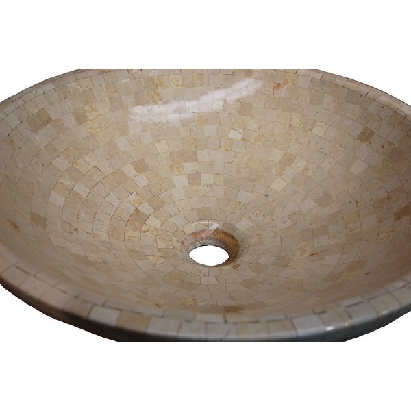 Shop Eden Bath Mosaic Marble Sink Tan Free Shipping