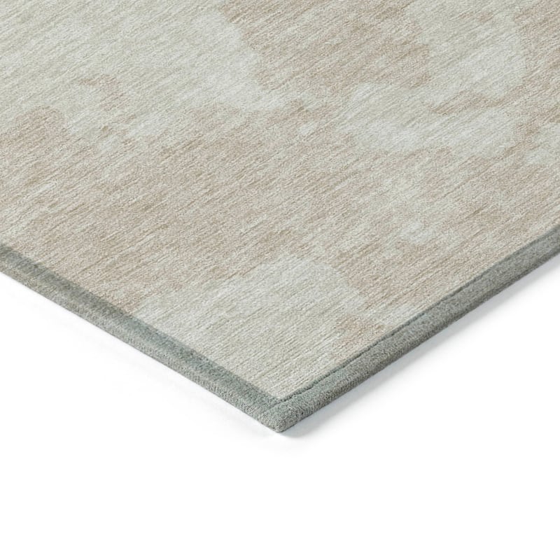Machine Washable Indoor/ Outdoor Contemporary Abstract Chantille Rug