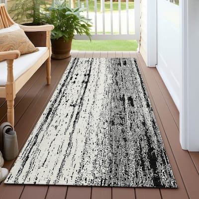 Machine Washable Indoor/ Outdoor Chantille Ombre Stripes Rug