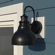 preview thumbnail 1 of 12, Delano Bronze Dusk to Dawn Outdoor Wall Light - 9-in W x 13.25-in H x 11.25-in D Oil Burnished Bronze and Light Gold - 9-in W x 13.25-in H x 11.25-in D