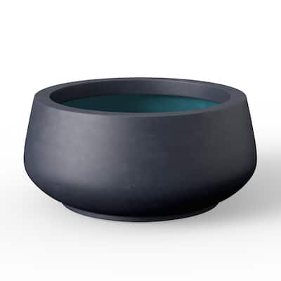 Round Curvy Concrete Planter Bowl Plant Pots