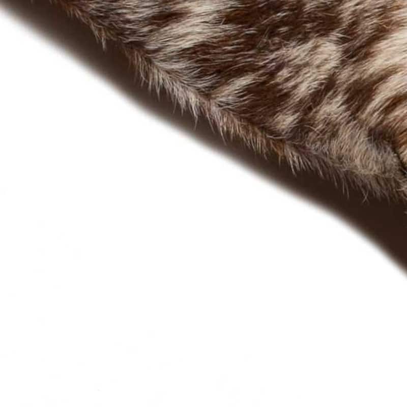 Set of Two 18" Brown and White Cowhide Throw Pillows