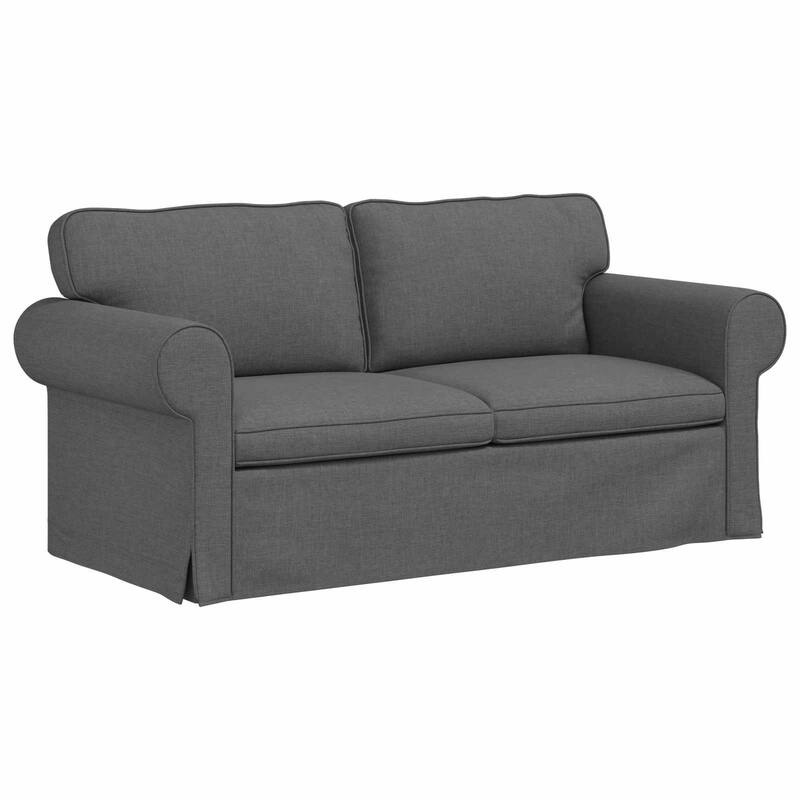 vidaXL Sofa 2 pcs Dark Grey in Fabric