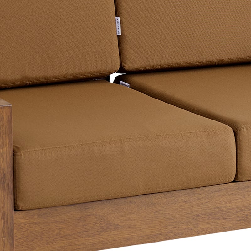 Patio Teak Wood Outdoor Loveseat with Cushion