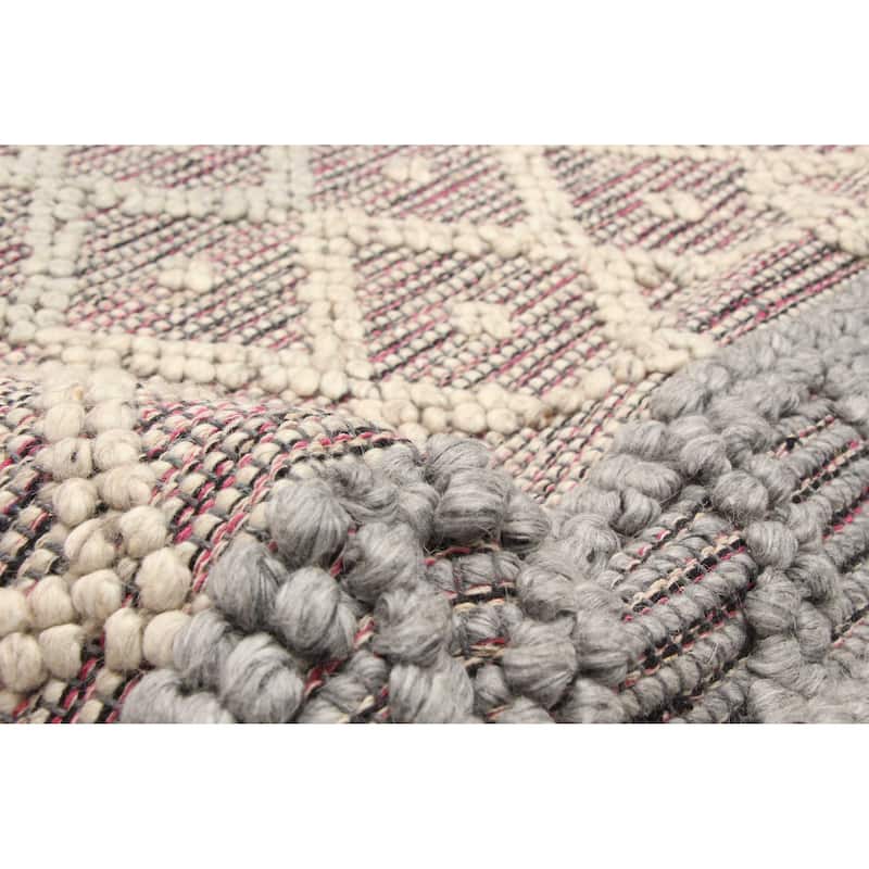 ECARPETGALLERY Braid weave Sienna Grey Wool Rug - 5'0 x 8'0
