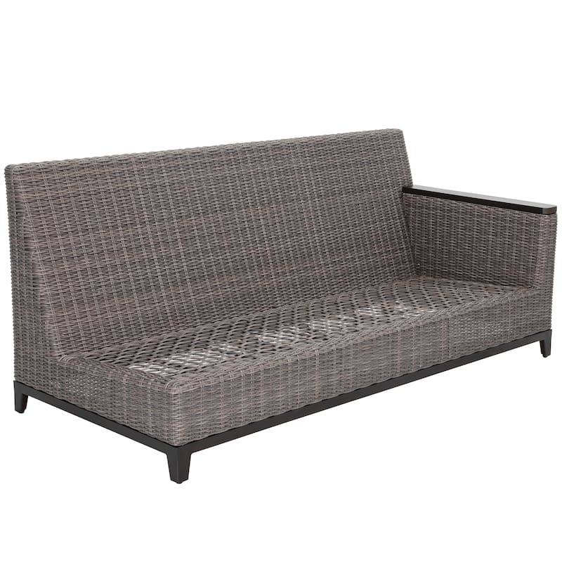 Beaufort 4-Piece Outdoor Wicker and Aluminum Sectional Sofa