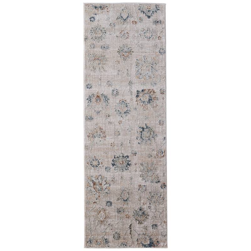 HomeRoots Floral Bohemian Runner Area Rug - 87.00 in. x 30.00 in. x 0.43 in.