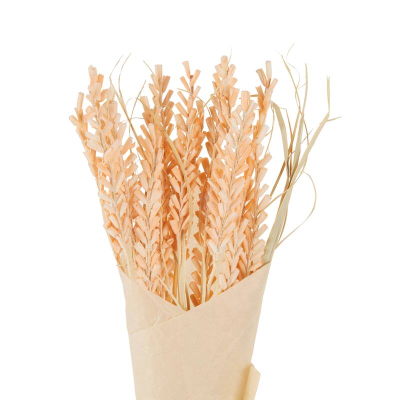 Dried Plant Tall Floral Bouquet Natural Foliage with Cream Stems - Pink or Orange - Roche River Decor