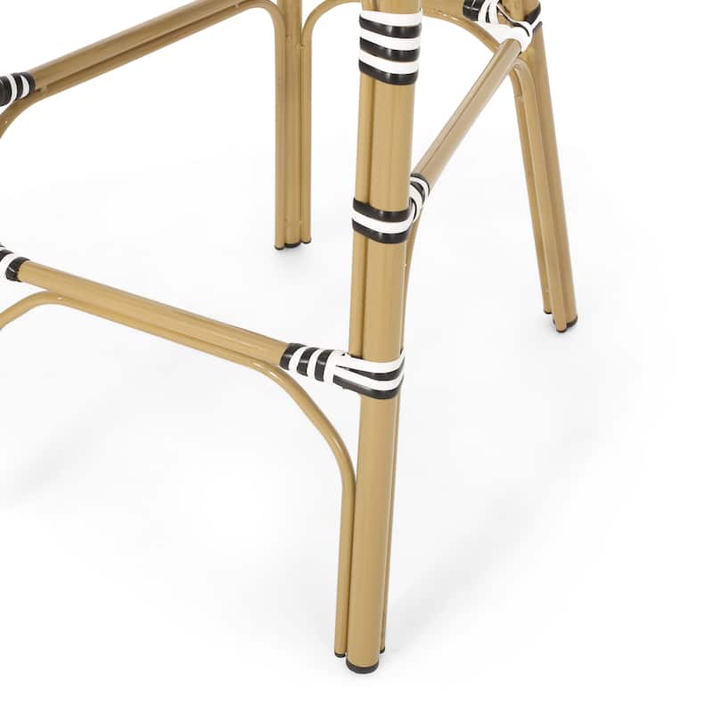 Kinner Outdoor French Barstools (Set of 2) by Christopher Knight Home