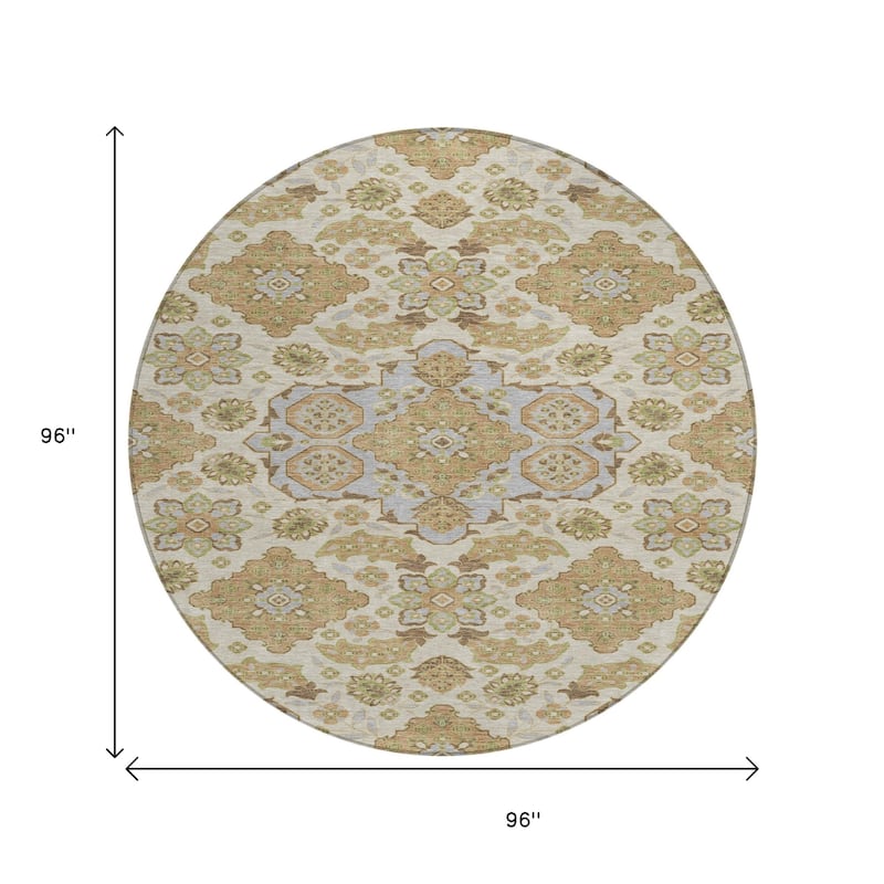 HomeRoots Medallion Traditional Rectangle Outdoor Rug
