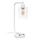 preview thumbnail 17 of 35, Lalia Home Modern Iron Desk Lamp with USB Port and Glass Shade - N/A White