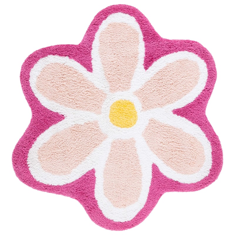 SAFAVIEH Handmade Novelty Fulga Floral Rug - 4' Round - Ivory/Pink