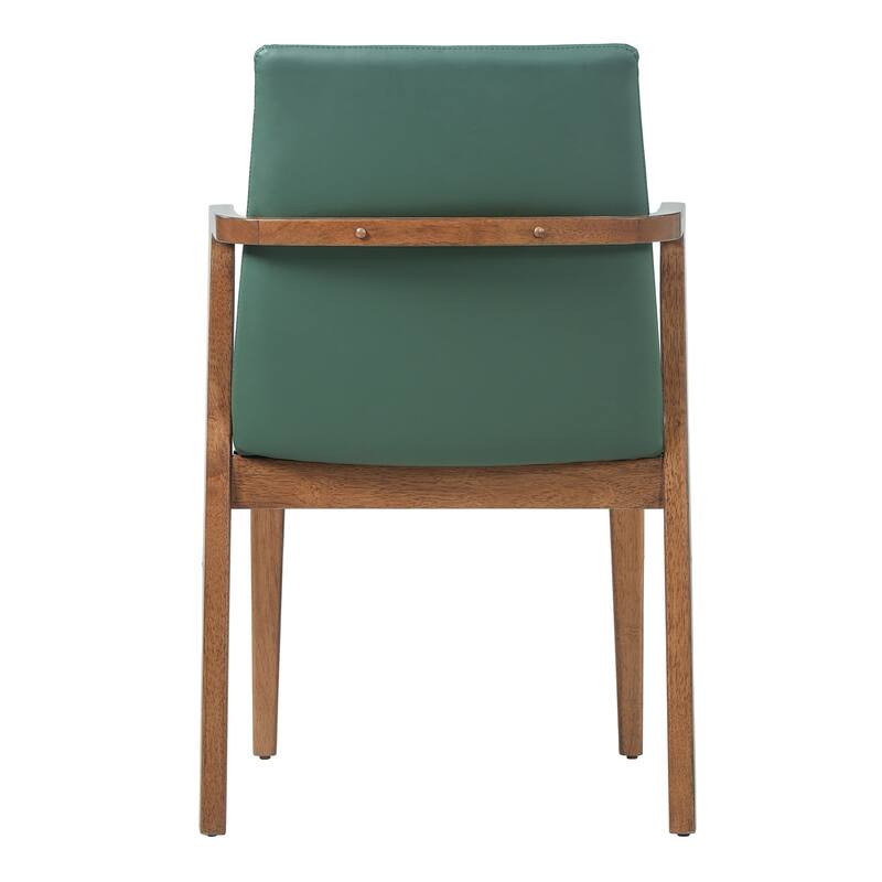 Christopher Knight Home - Mid-Century Modern Upholstered Wood Dining Arm Chairs with Ergonomic Armrests & Backrest, Set of 2