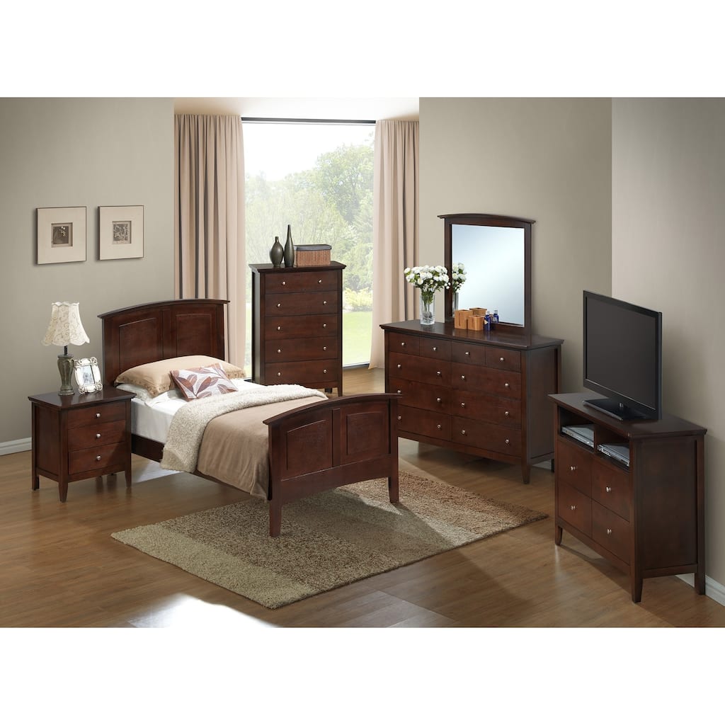 Curved Rail Twin Panel Bed - 77" - Brown