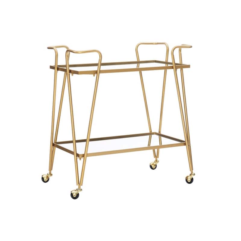 Rosa Mid-Century 2-Teir Rolling Metal Bar Cart