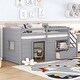 preview thumbnail 5 of 9, Solid Wood Twin Size Low Loft Bed Frame with Stairs, Drawer, & Shelf, Modern Kids Bed with Storage for Small Rooms, Grey