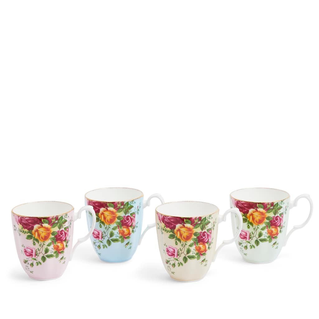 Royal Albert Old Country Roses Mug 13.5floz, 4 Piece Set, Mixed Colours