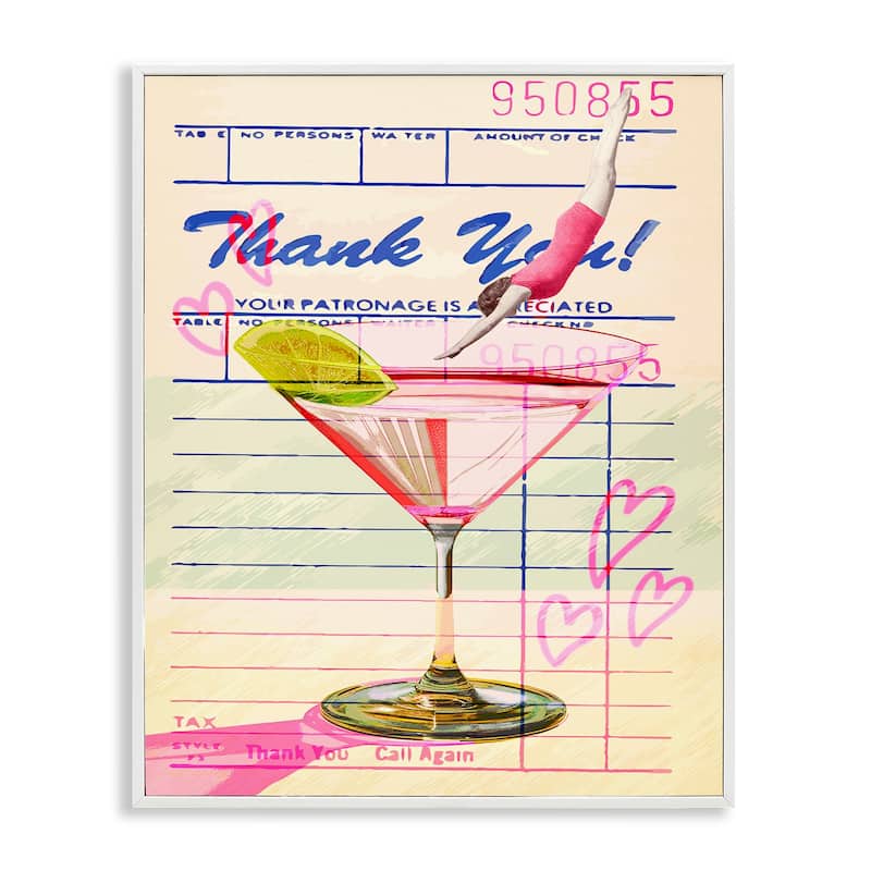 Stupell Vintage Diver into Cocktail Framed Giclee Art Design By Lil' Rue - 11 x 14 - White