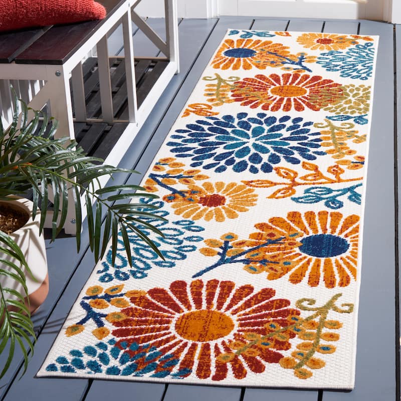 SAFAVIEH Cabana Hillechien Indoor/ Outdoor Waterproof Patio Floral Rug