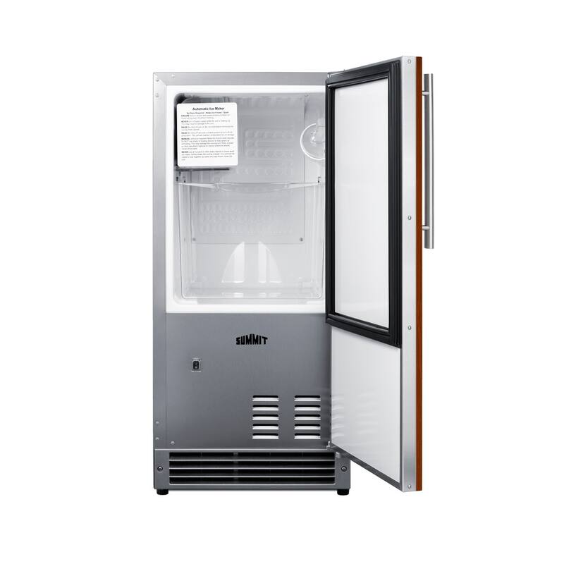 Summit BIM26H32IF 15" Wide 22 Lbs. Capacity Panel Ready Built-In Ice