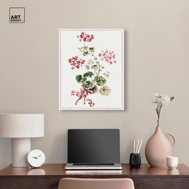 Carlet Variegated Geranium 1801 Canvas by Art Remedy, Gallery Wrapped