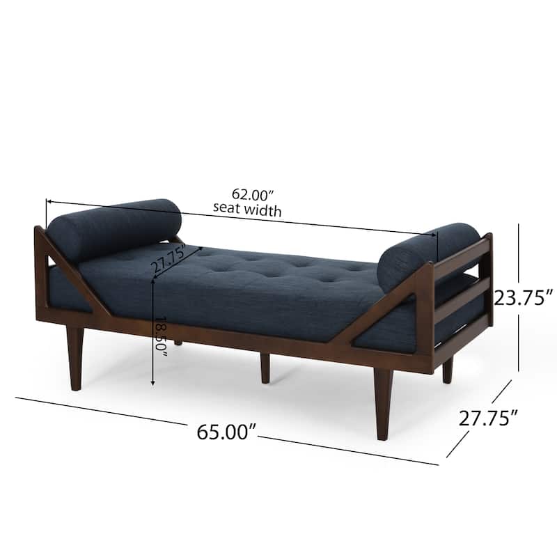 Navy Blue 65" Button Tufted Chaise Lounge