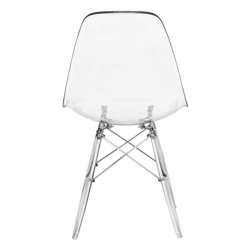 Crescro Dining Chair in Acrylic with Eifel Legs Design Banquet Side Chair (Set of 4) for Indoor and Outdoor - 32" Height