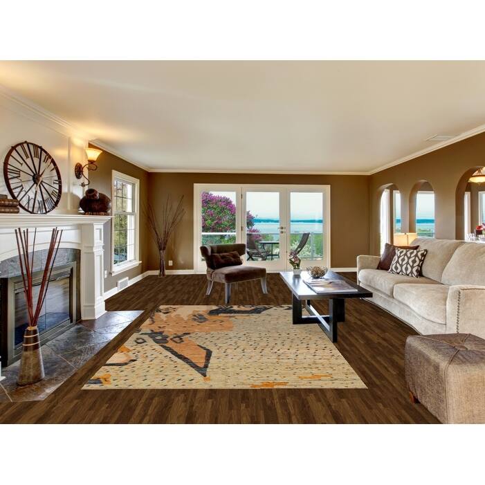 Multi-Color Moroccan Oriental Area Rug Hand-Knotted Wool Carpet - 6'2" x 9'8"