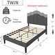 preview thumbnail 11 of 25, VECELO Modern Upholstered Platform Kids Bed with Adjustable Headboard,Twin Size Bed Set of 2