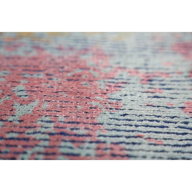 Contemporary Abstract Indian Rug Hand-Knotted Wool Carpet - 4'9"x 6'10"