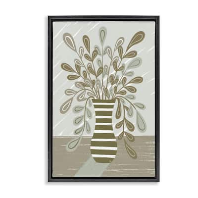 Stupell Muted Minimal Foliage Bouquet Framed Floater Canvas Wall Art Design By Martina Pavlova