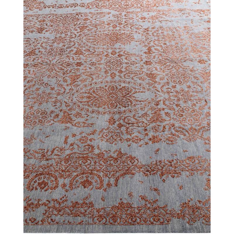 Ikat One-of-a-Kind Hand-Knotted Area Rug - Gray, 9' 1" x 12' 4" - 9' 1" x 12' 4"
