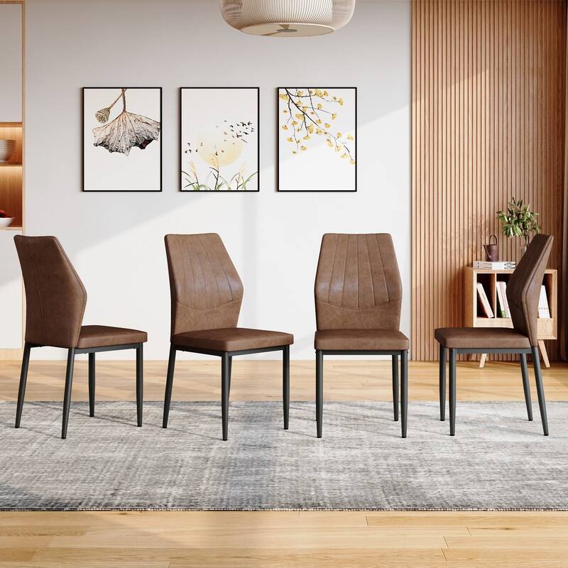 Dining Chairs with Shell - pattern, 37 inches High: Ergonomic Tech Fabric Backrest, Combines Comfort and Style