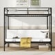 preview thumbnail 5 of 9, Twin Over Futon Bunk Bed with 2 Ladders and Safety Guardrails-Black