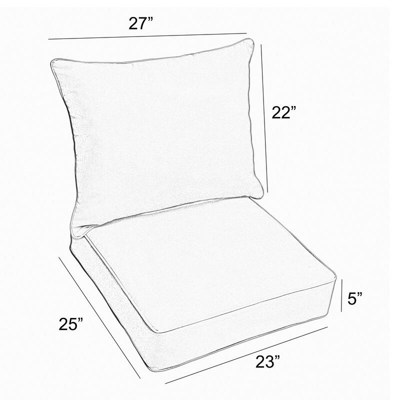 Sunbrella Array Dawn Indoor/Outdoor Pillow/Cushion Set, Corded 23" x