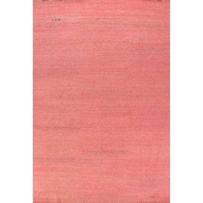 Pink Modern Gabbeh Area Rug Handmade Bedroom Wool Carpet - 6'7" x 9'8"