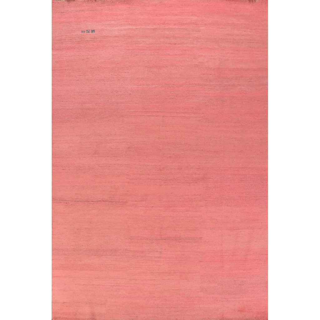 Pink Modern Gabbeh Area Rug Handmade Bedroom Wool Carpet - 6'7" x 9'8"