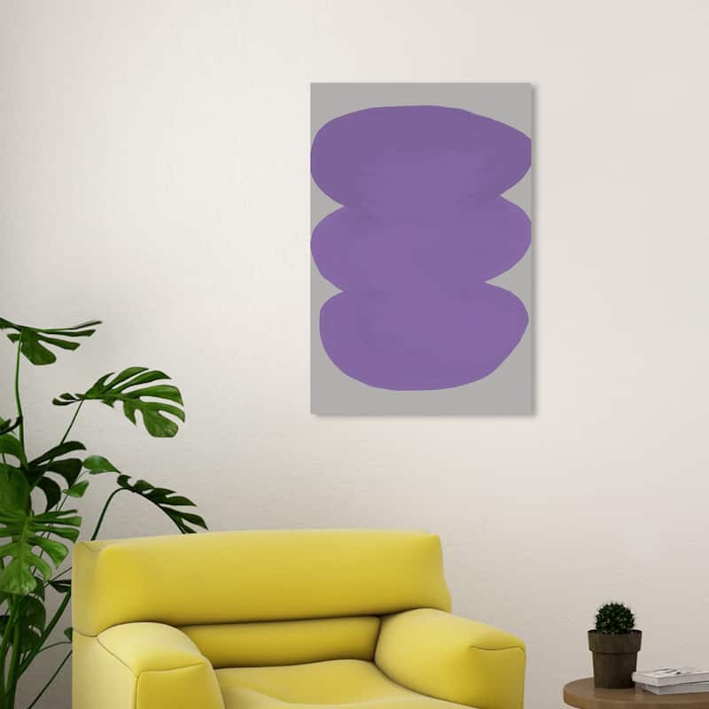 Wynwood Studio Canvas Abstract Three Eggplants Purple and Modern & Contemporary Wall Art Canvas Print - 30 x 20
