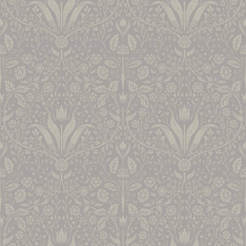 A-Street Prints Mara Grey Tulip Ogee Wallpaper