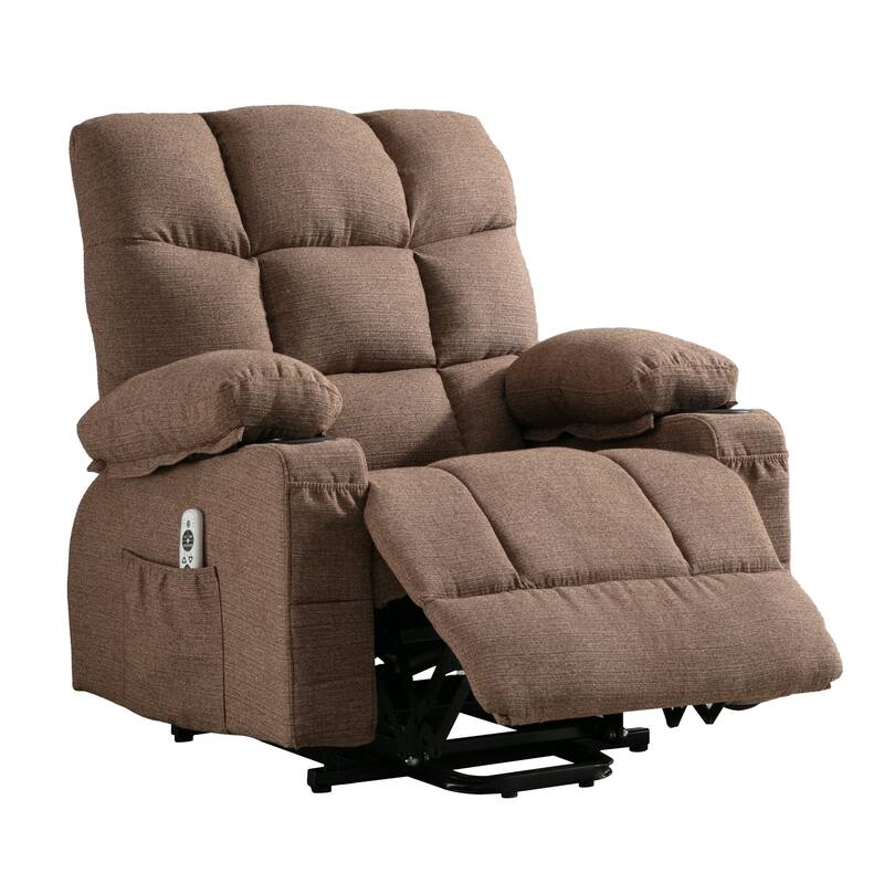 Electric Lift Recliner with Heating, Massage Therapy, USB Charging, and Handy Storage Pockets