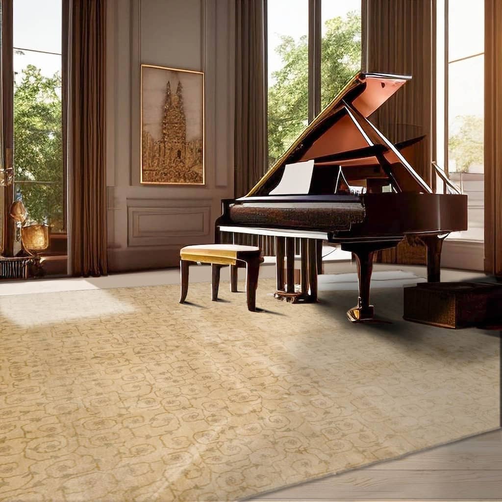 Hand Knotted Michaelian & Kohlberg Beige Tibetan Wool Modern Area Rug - 8' 1'' x 10' 4''