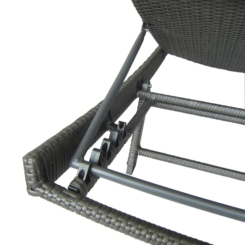 Rustic Outdoor Aluminum Frame Wicker Recliner