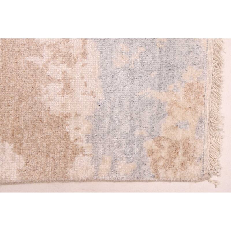 ECARPETGALLERY Hand-knotted Legacy Beige, Brown Silk, Wool Rug - 2'4 x 11'11