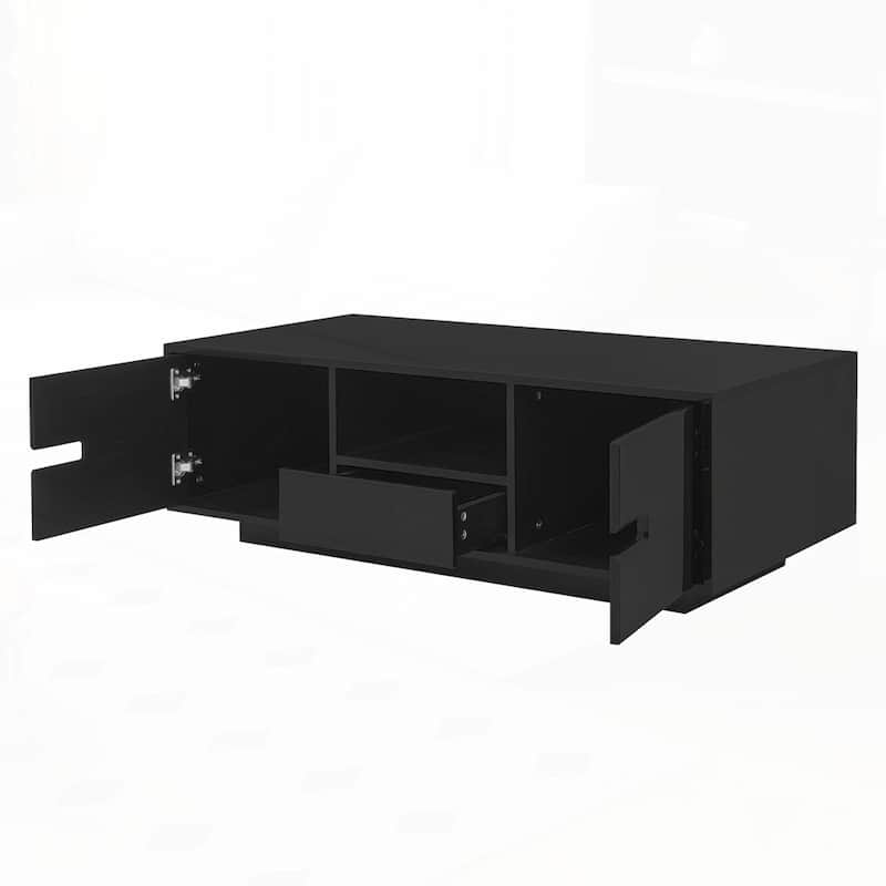 Rectangle Coffee Table Stylish Center Table with Storage Space